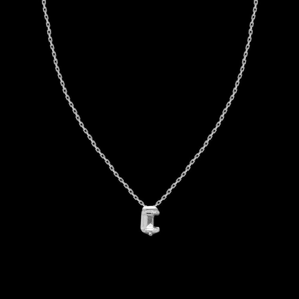 Crystal & Silvertone with Swarovski Alphabet Personalized Necklace -18" Letter-C